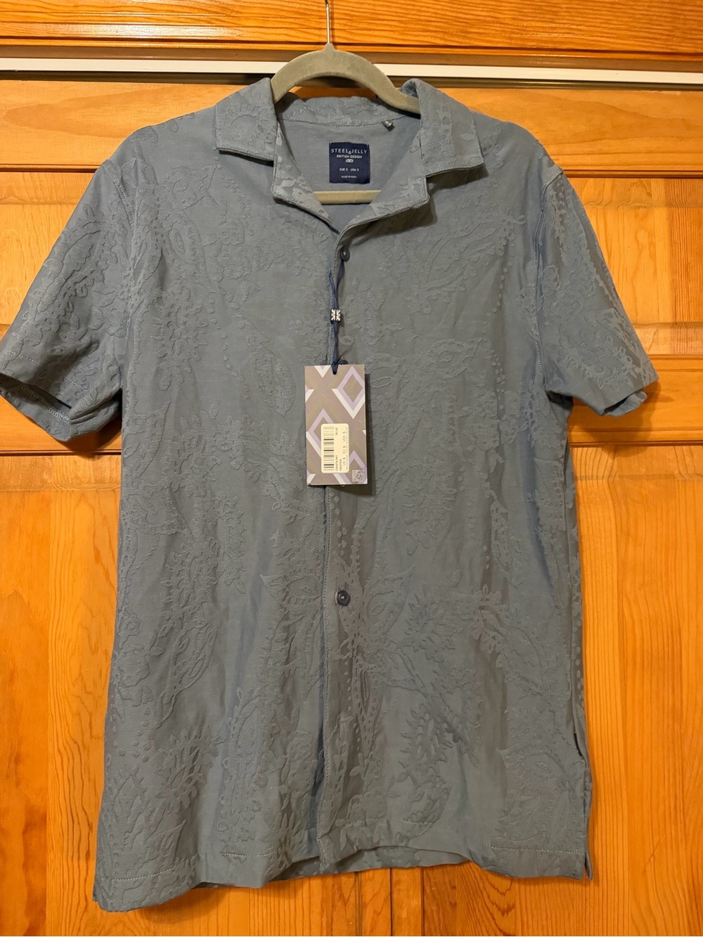 Steel & Jelly Short-Sleeve Button-Down Shirt in Slate Blue